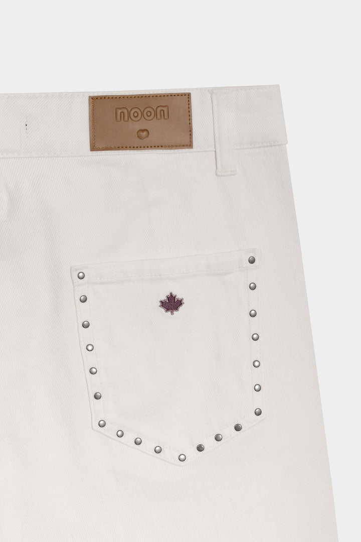 CULOTTE JEANS WITH STUDDED POCKET