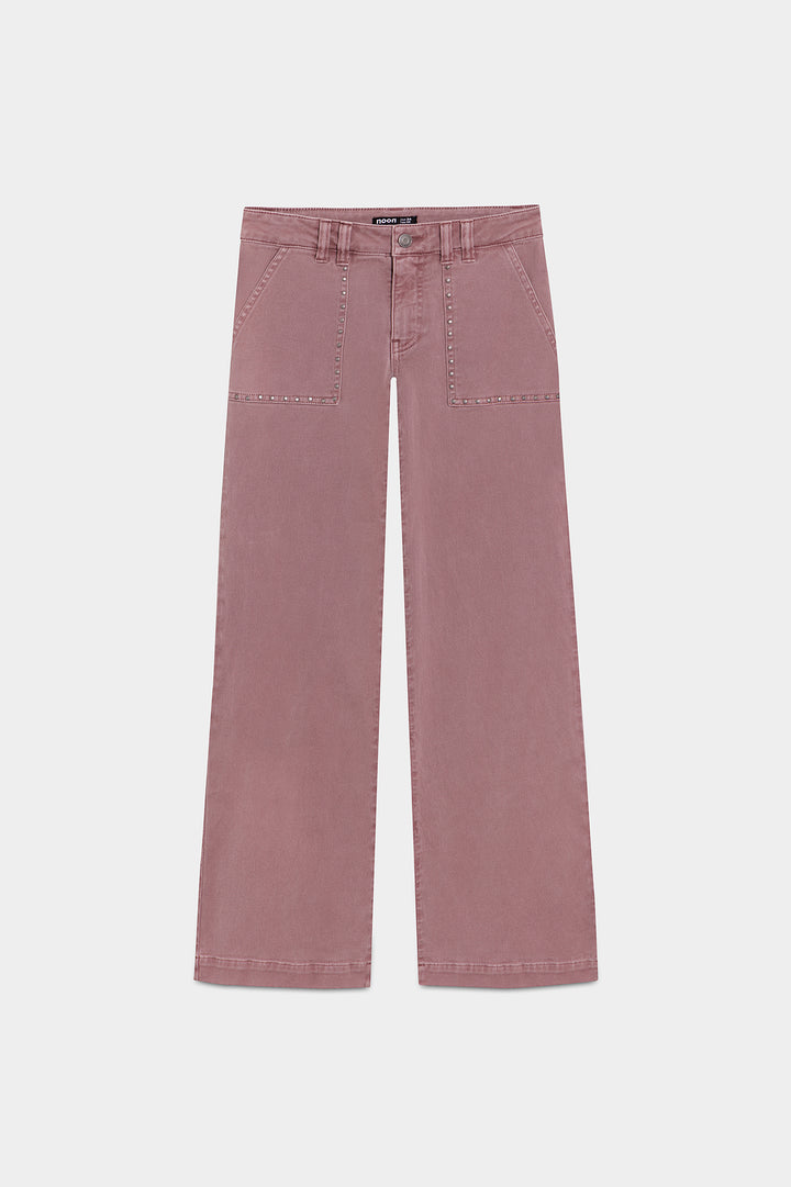 JEANS CULOTTE BOLSO APLICAÇÕES