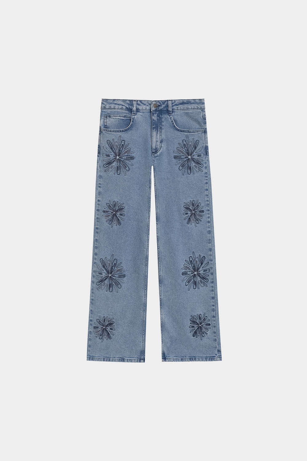 EMBROIDERED FLOWER JEANS