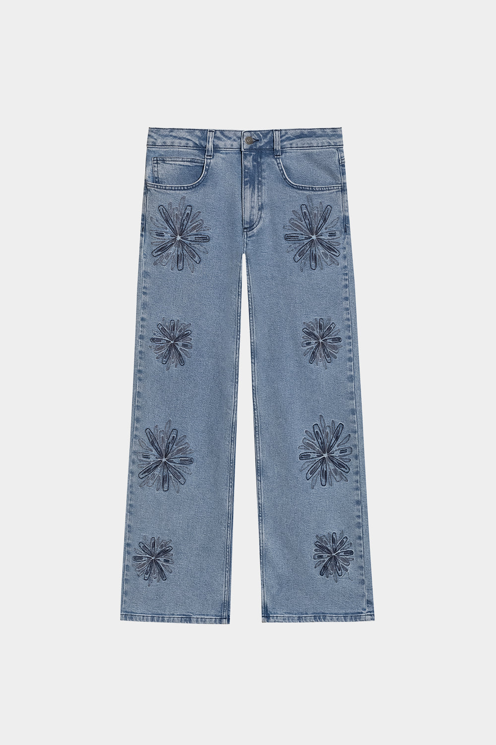 EMBROIDERED FLOWER JEANS