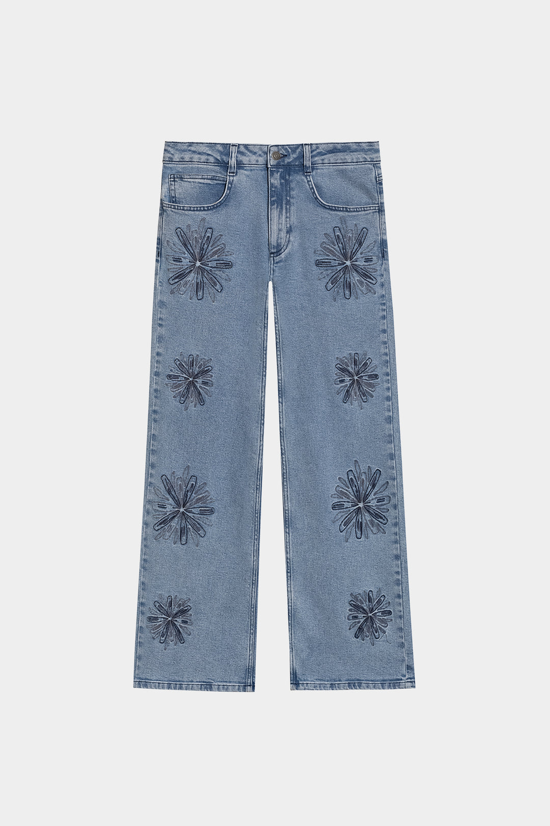 JEANS FLORES BORDADAS