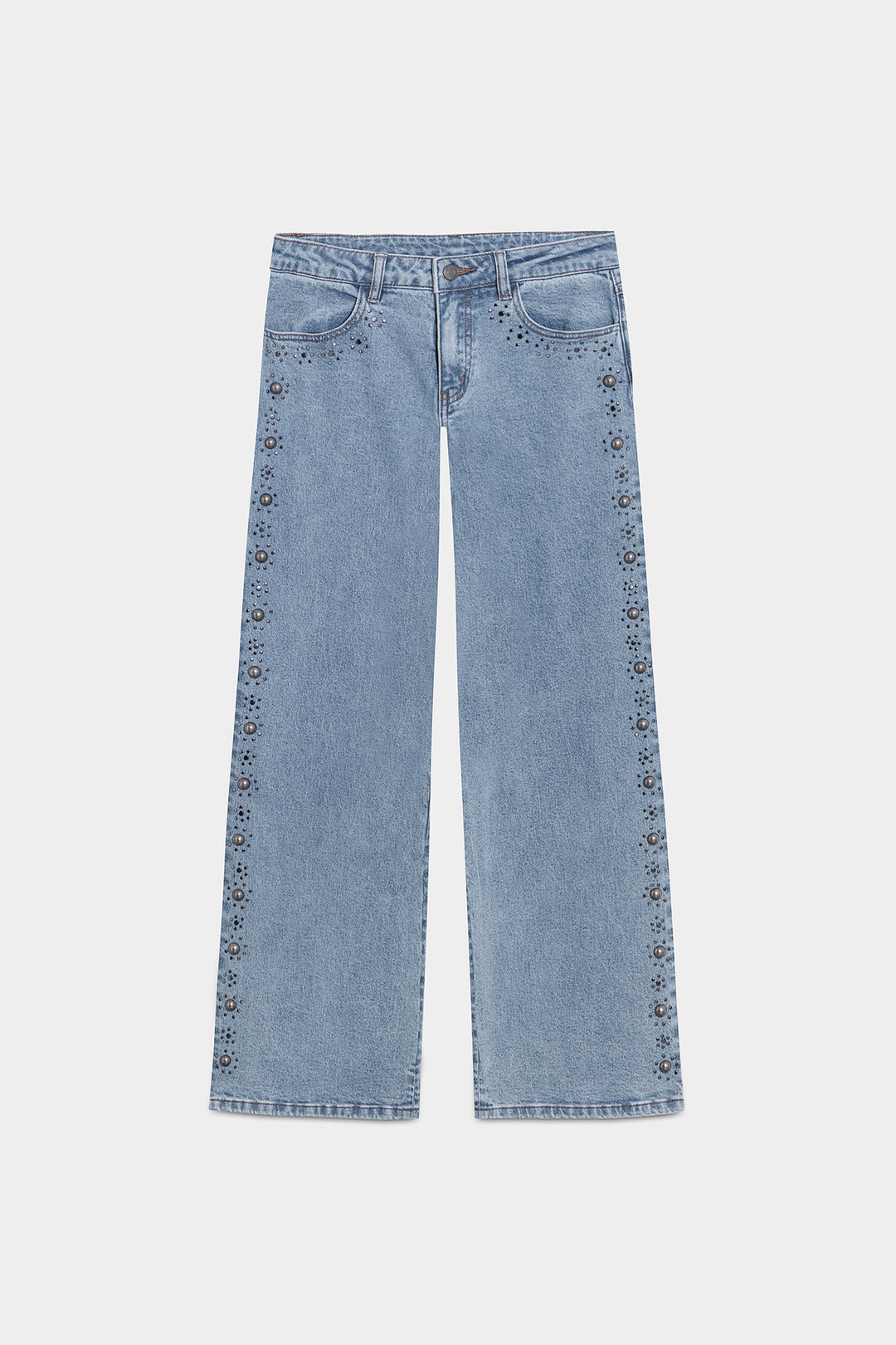 LOW-RISE STRAIGHT JEANS WITH STUDS