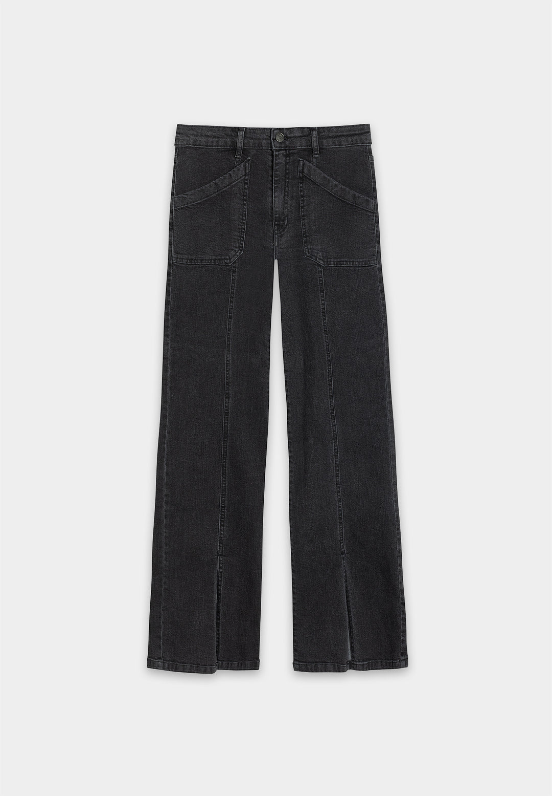STRAIGHT JEANS WITH DENIM SEAMS – Noon