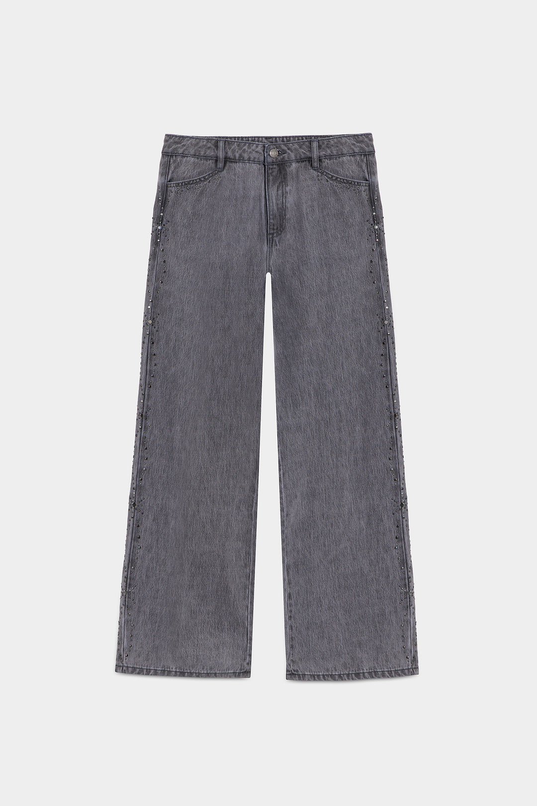 RELAXED FIT JEANS WITH SIDE STUDS