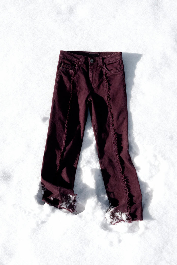 CONTRAST FRINGE STITCH JEANS