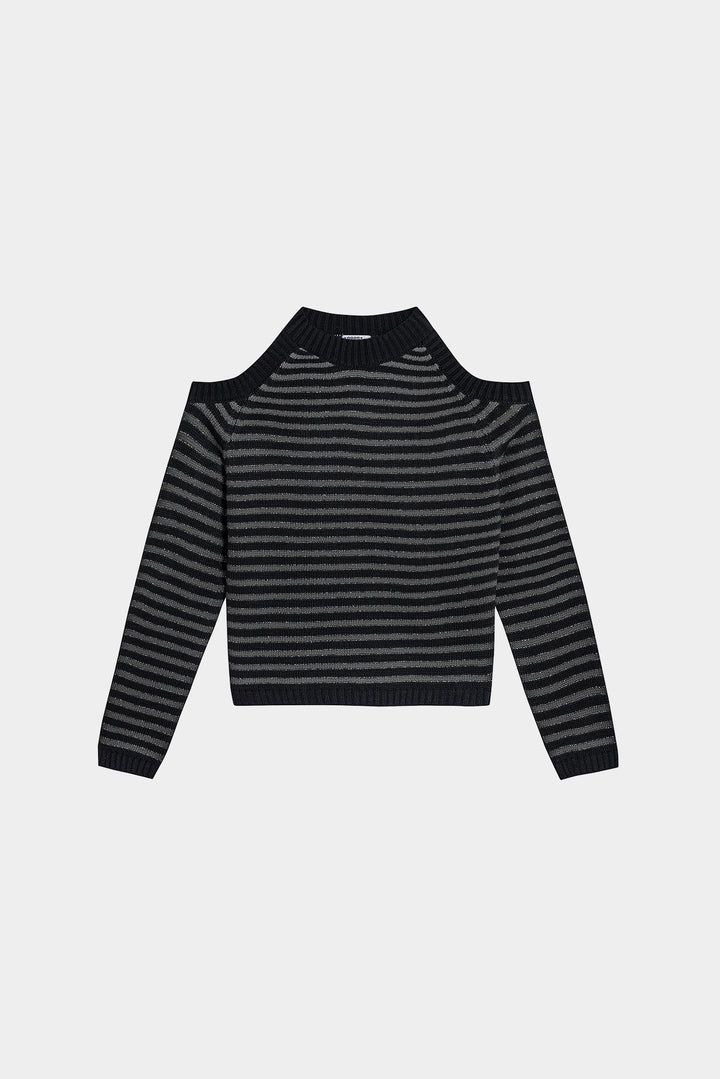 CAMISETA COM ABERTURAS LISTRADAS