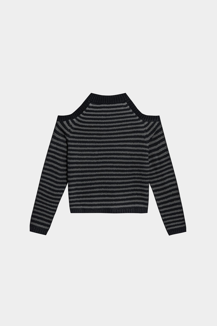 CAMISETA COM ABERTURAS LISTRADAS