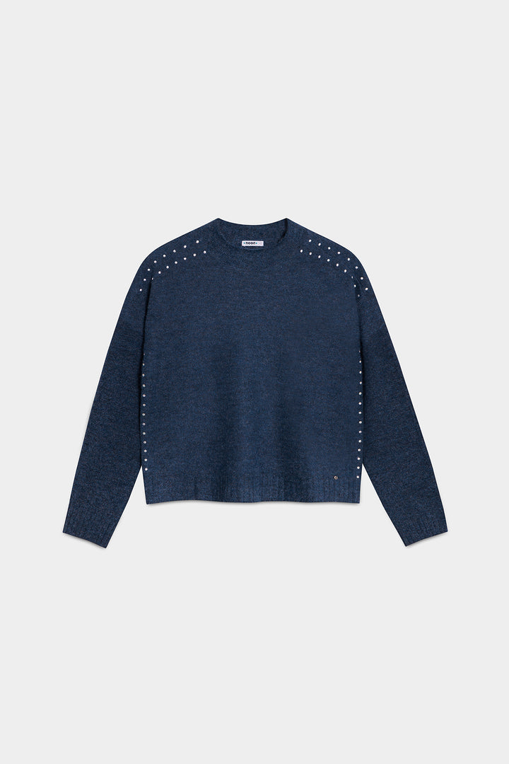 STUDDED CREW NECK SWEATER