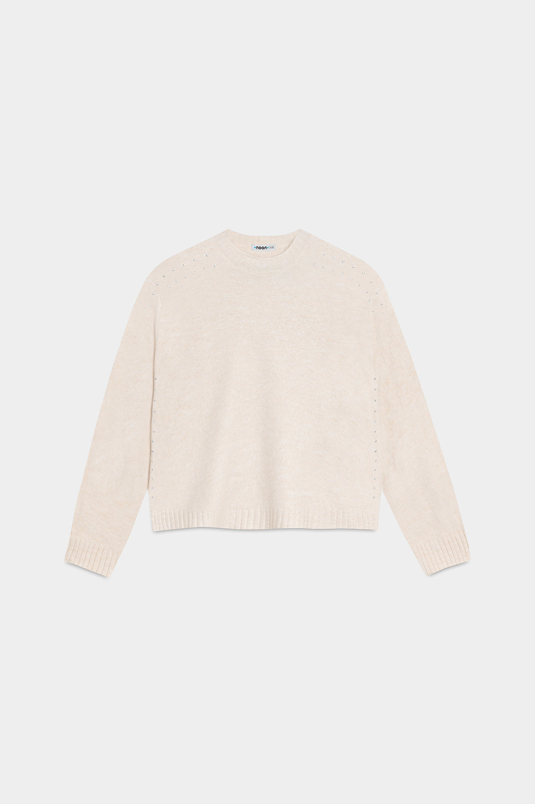 STUDDED CREW NECK SWEATER