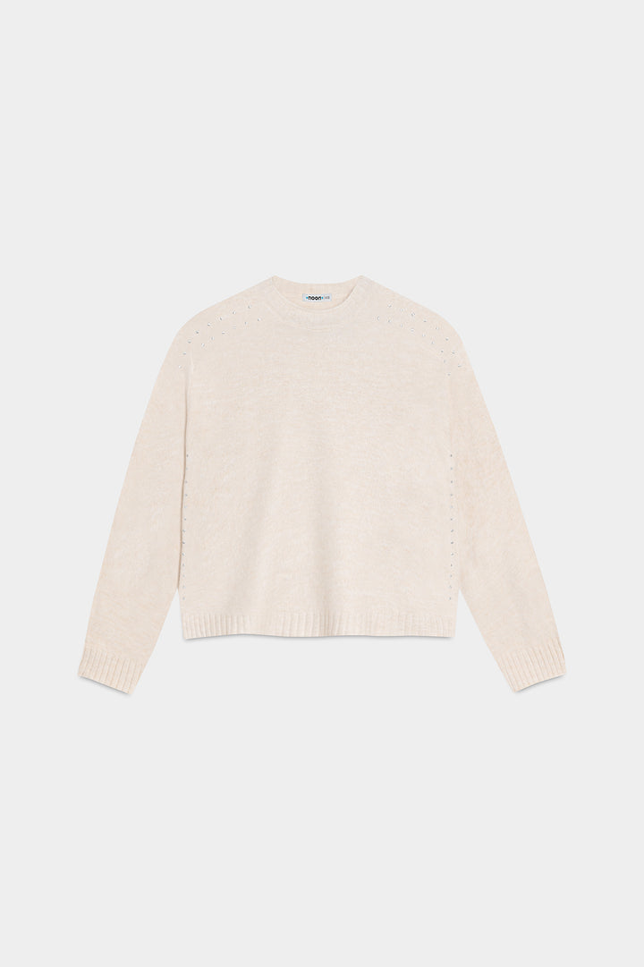 STUDDED CREW NECK SWEATER
