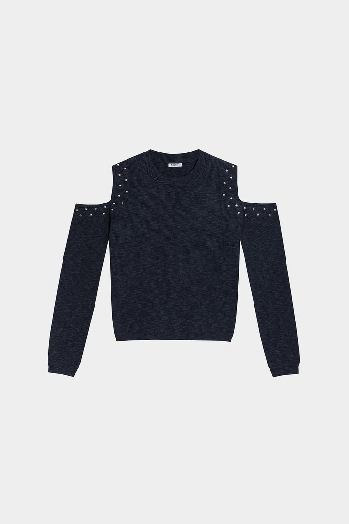 BLUSA DE JERSEY COM ABERTURAS COM TAPETES