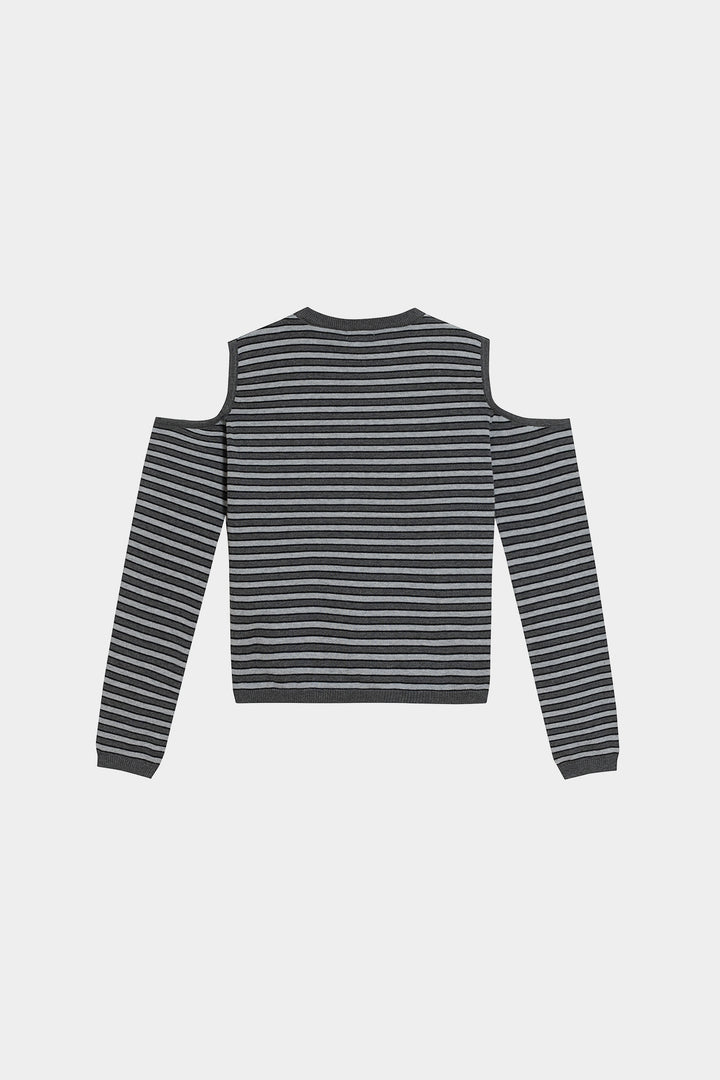 CAMISETA LISTRADA COM OMBRO