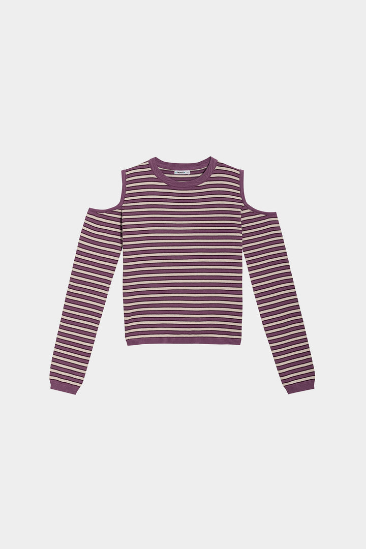 CAMISETA LISTRADA COM OMBRO