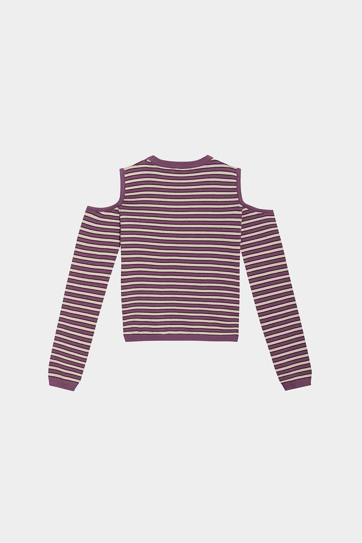 CAMISETA LISTRADA COM OMBRO