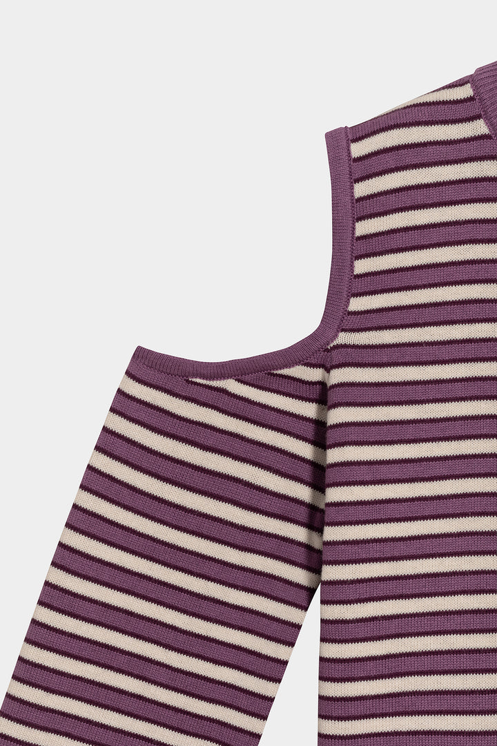 CAMISETA LISTRADA COM OMBRO