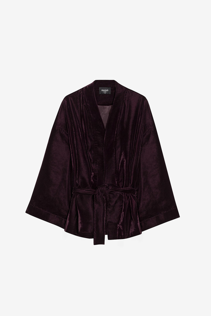 SHORT VELVET KIMONO