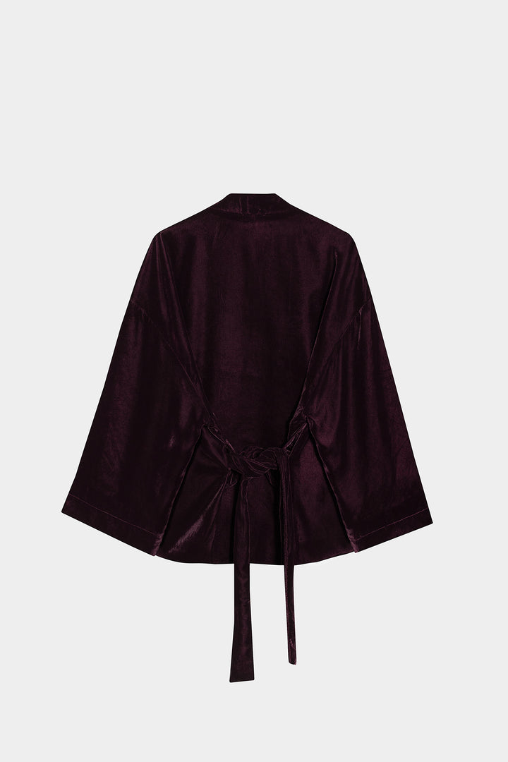 SHORT VELVET KIMONO