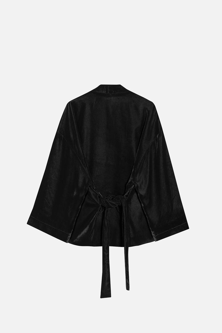 SHORT VELVET KIMONO