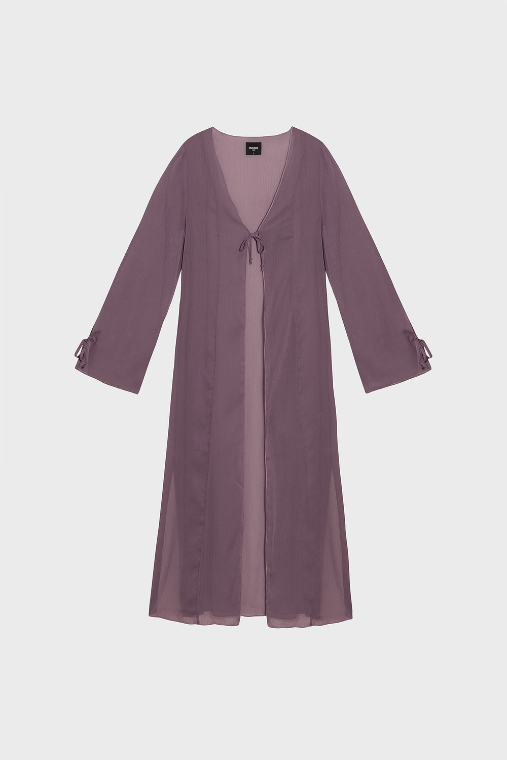 Long chiffon kimono with bows