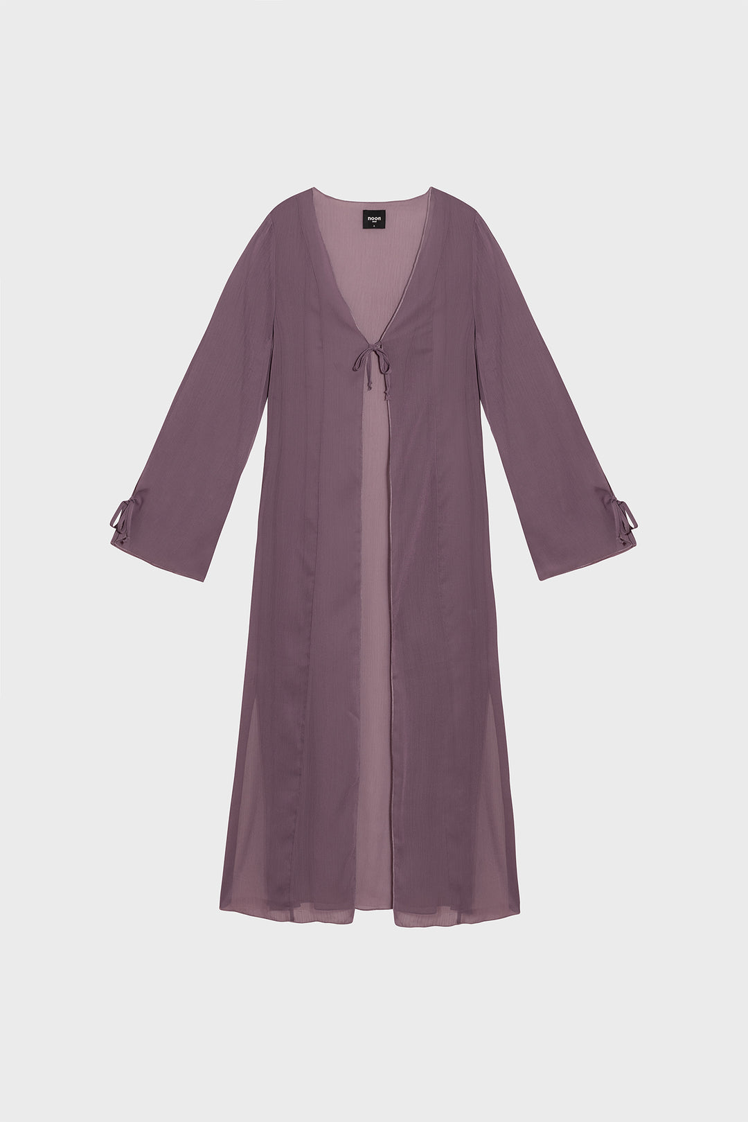 Long chiffon kimono with bows