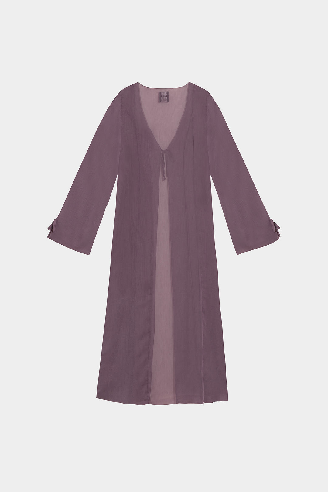 Long chiffon kimono with bows