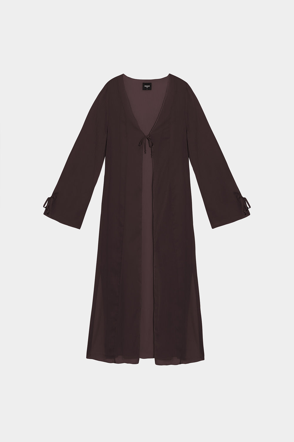 Long chiffon kimono with bows