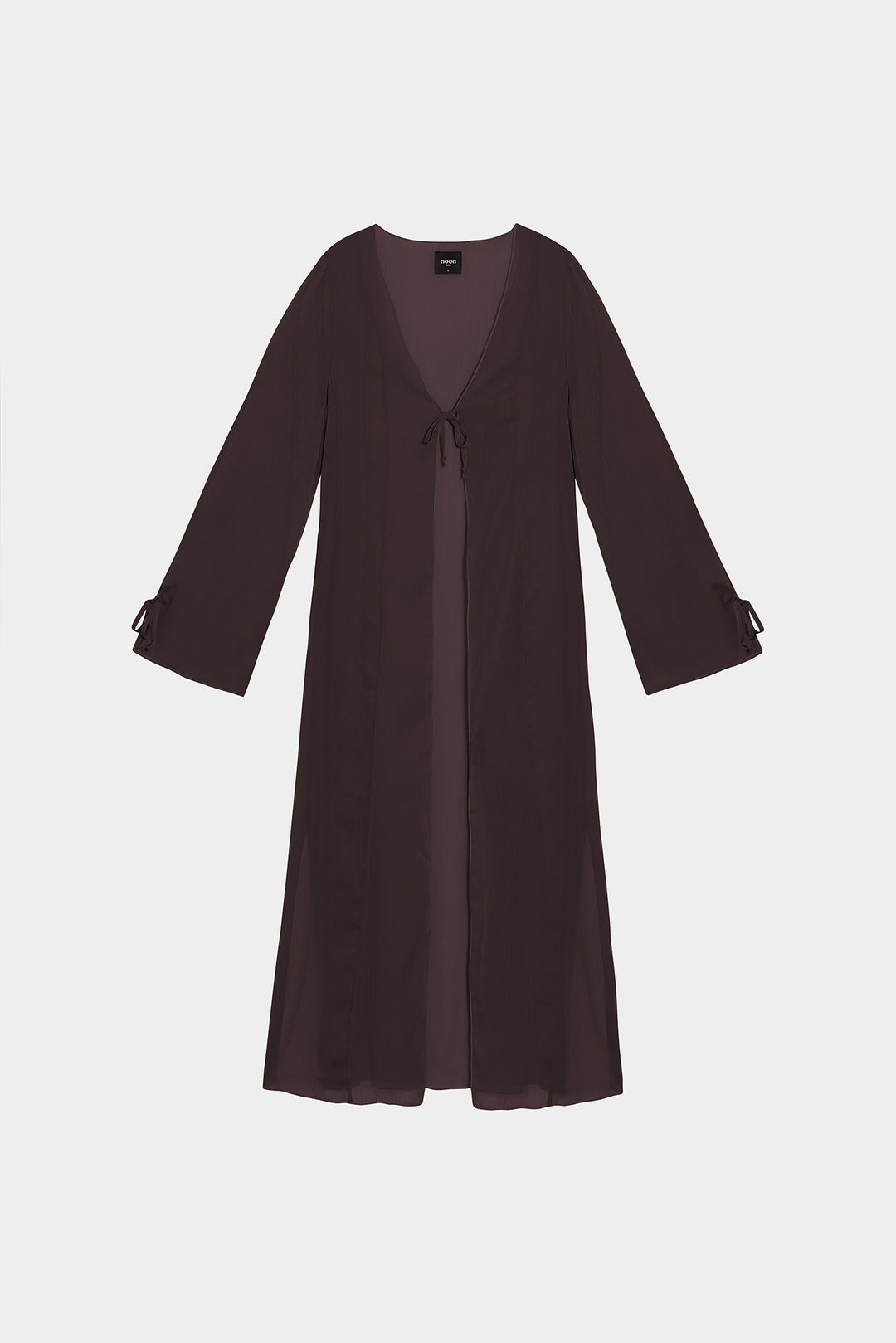 Long chiffon kimono with bows