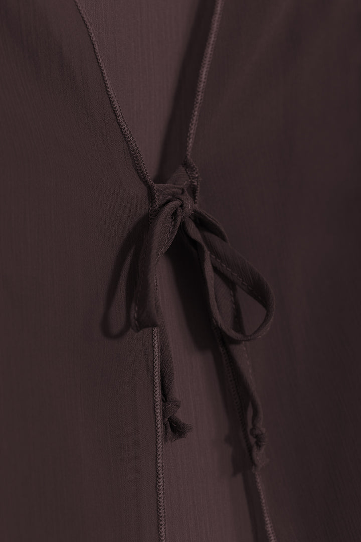 Long chiffon kimono with bows