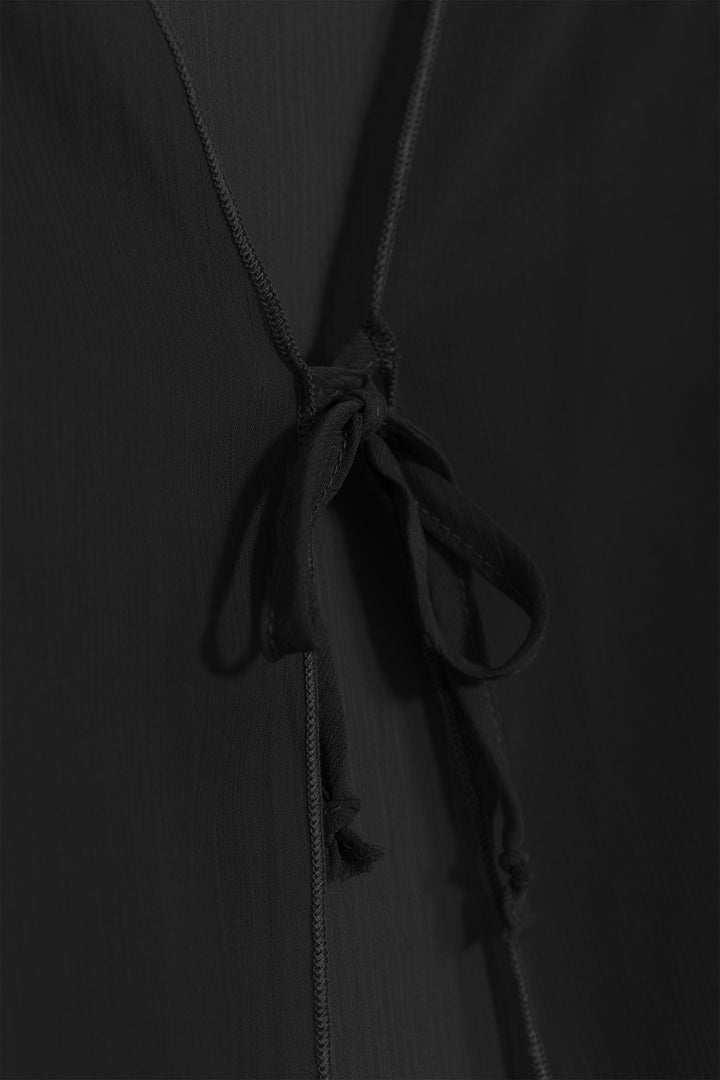 Long chiffon kimono with bows