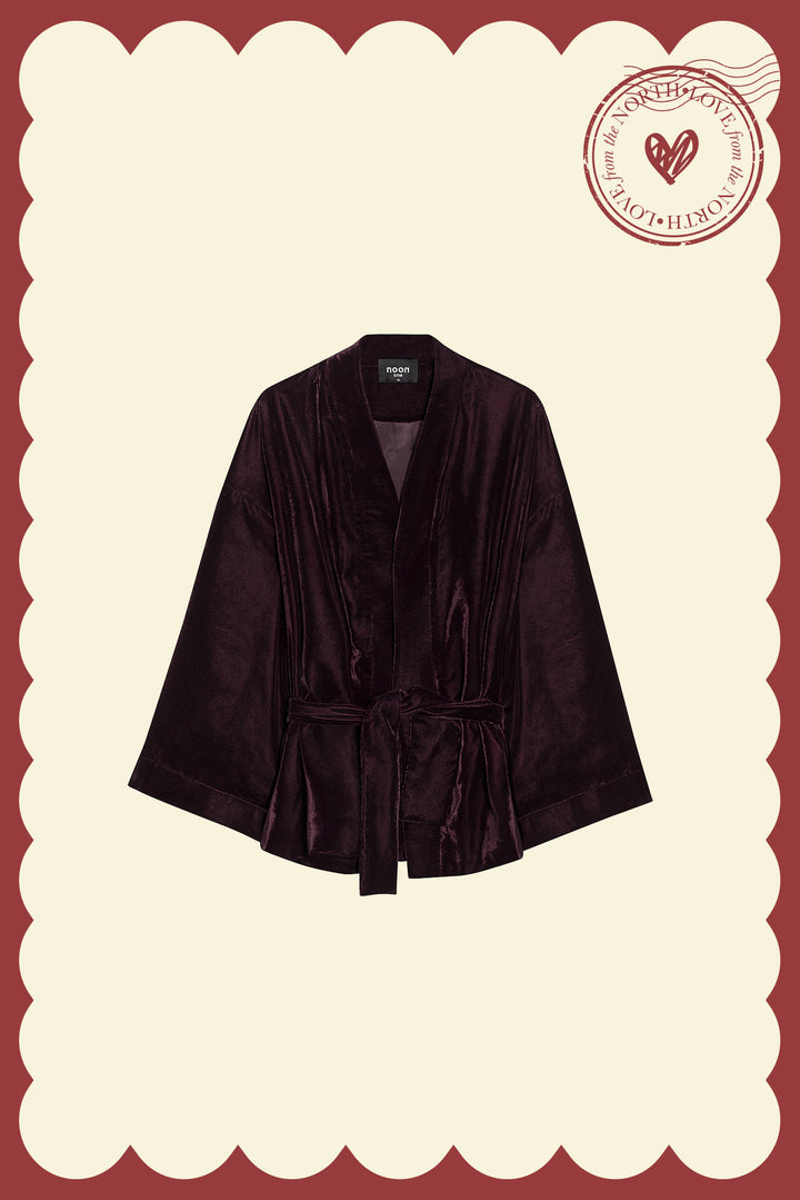 SHORT VELVET KIMONO