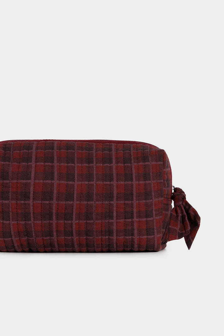 PLAID TRAVEL TOILETRY BAG