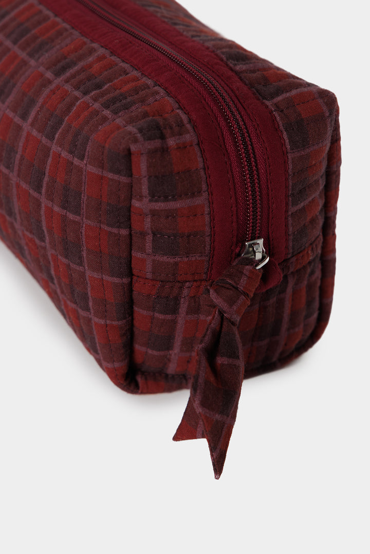 PLAID TRAVEL TOILETRY BAG