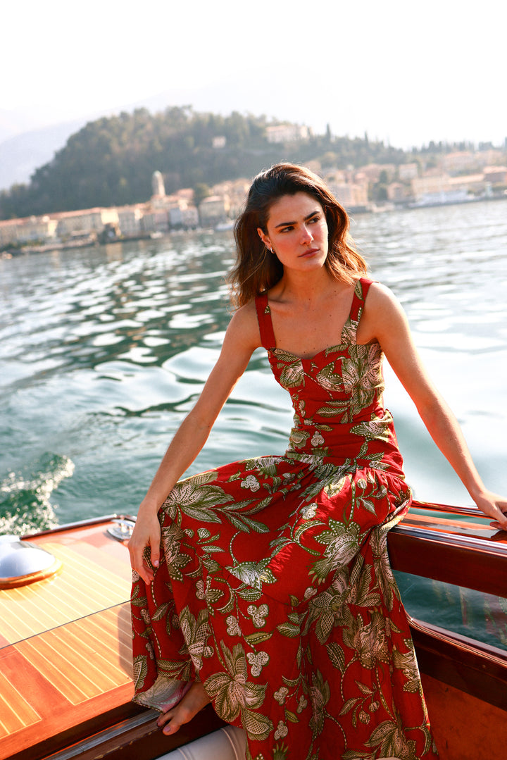 CHIARA GATHERED MIDI SKIRT