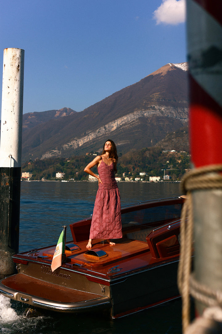 VESTIDO MIDI DRAPEADO ELENA