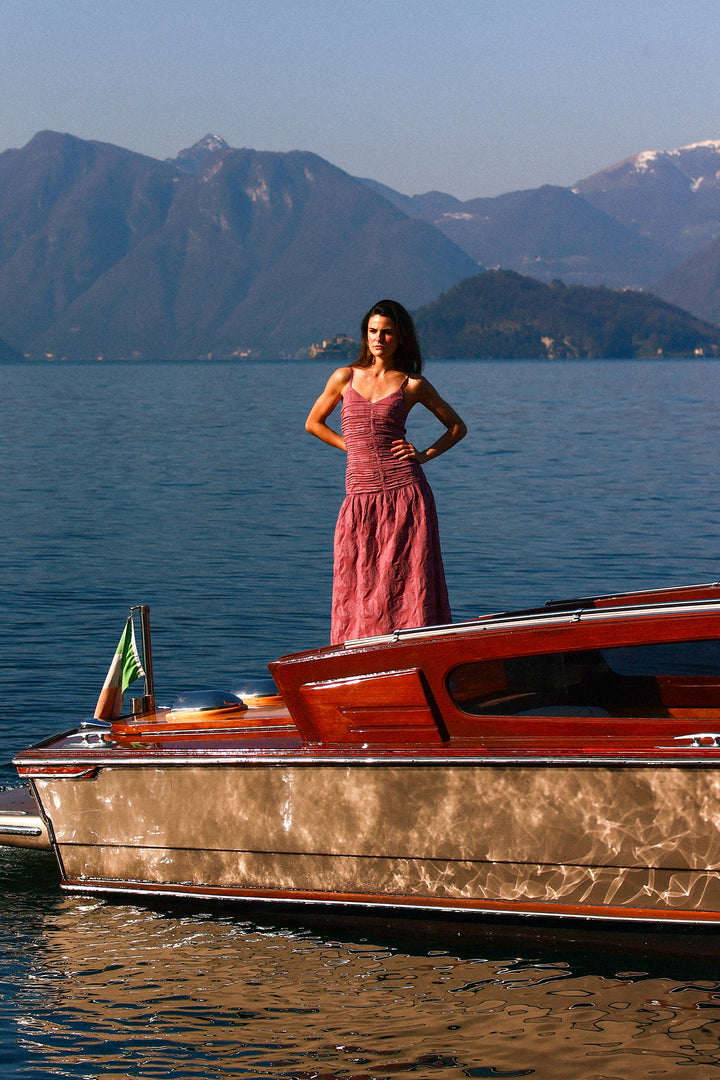 VESTIDO MIDI DRAPEADO ELENA