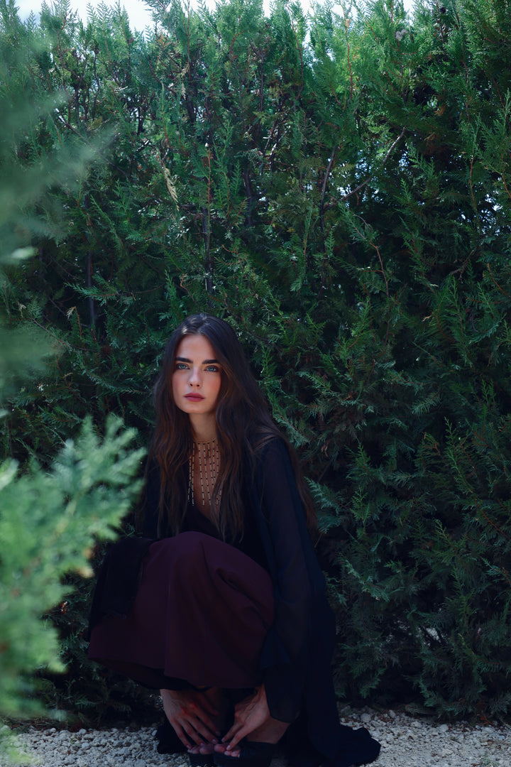 FALDA MIDI TERCIOPELO CONTRASTE