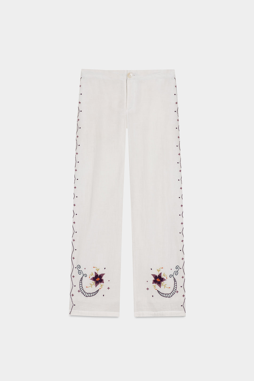 PANTALON FLORES BORDADAS