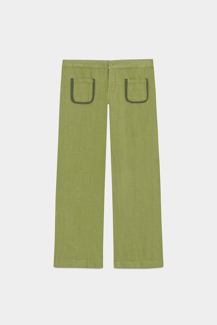 CALÇAS DE LINHO COM BOLSOS