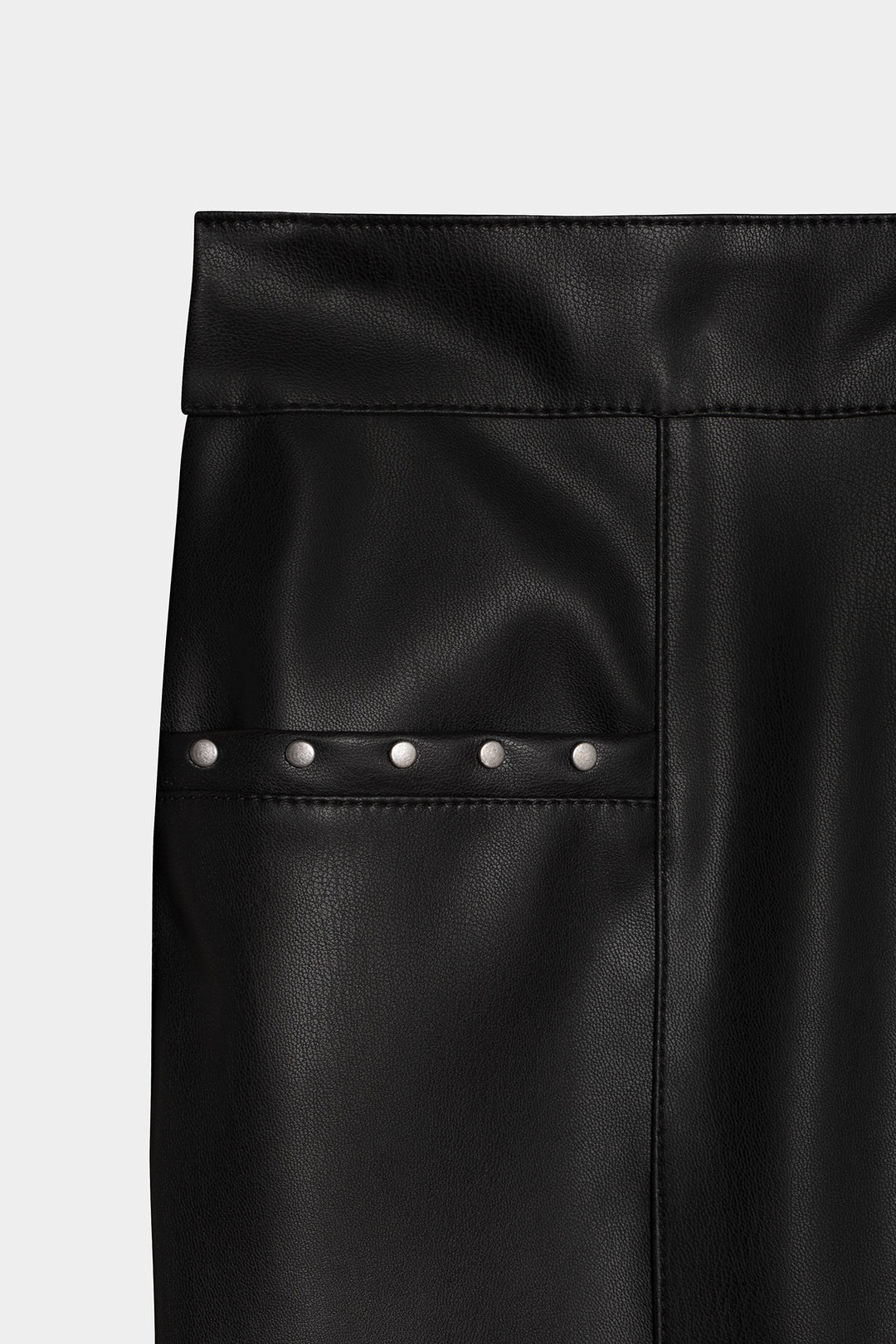 LEATHER-EFFECT STUDS TROUSERS