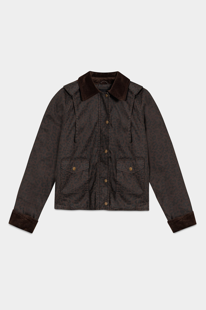 PARKA IMPERMEABLE CAPUCHA LEOPARDO