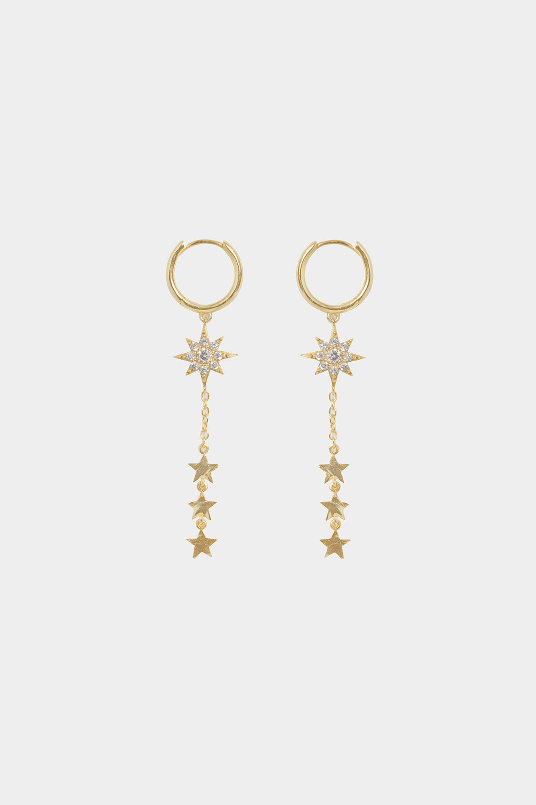 PENDIENTES ARO ESTRELLA BRILLOS