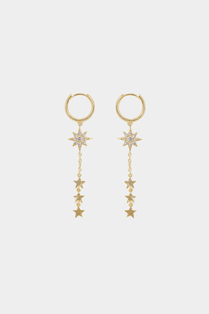 PENDIENTES ARO ESTRELLA BRILLOS