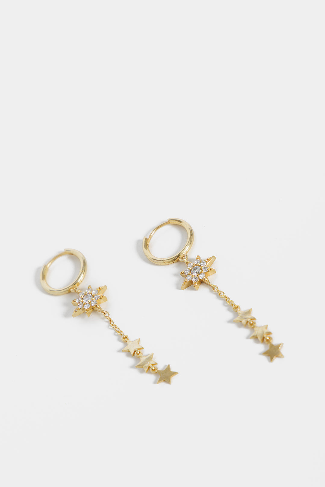 PENDIENTES ARO ESTRELLA BRILLOS