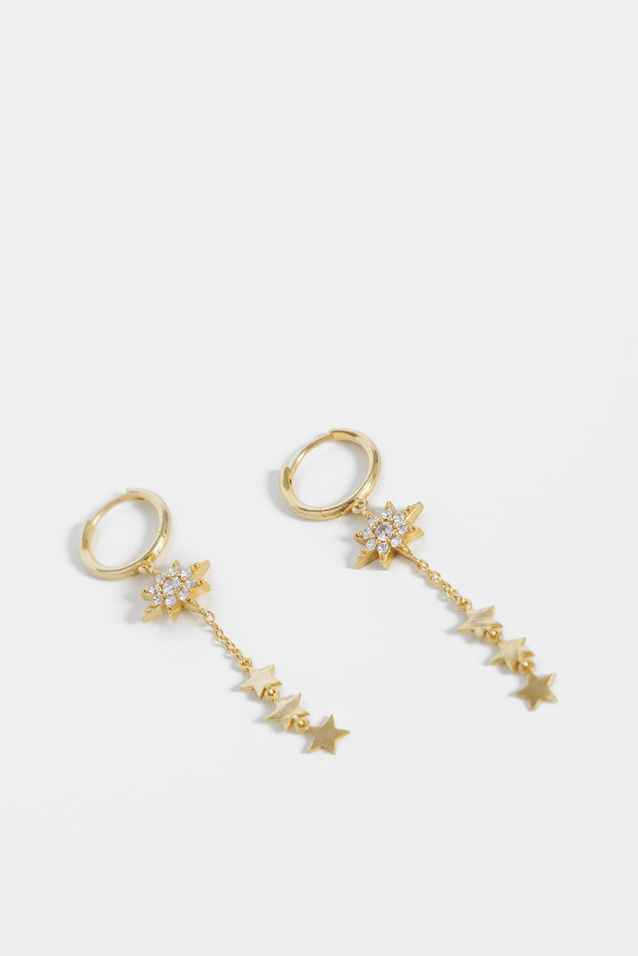 PENDIENTES ARO ESTRELLA BRILLOS