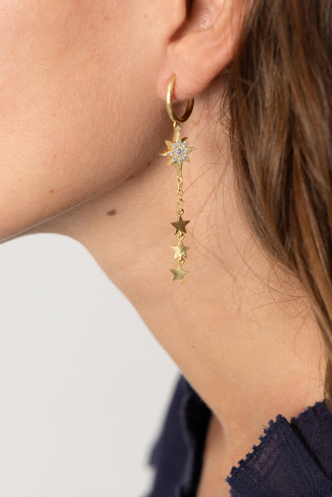 PENDIENTES CADENA ESTRELLAS