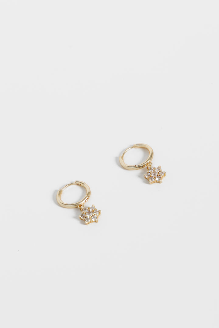 PENDIENTES MINI FLOR BRILLOS