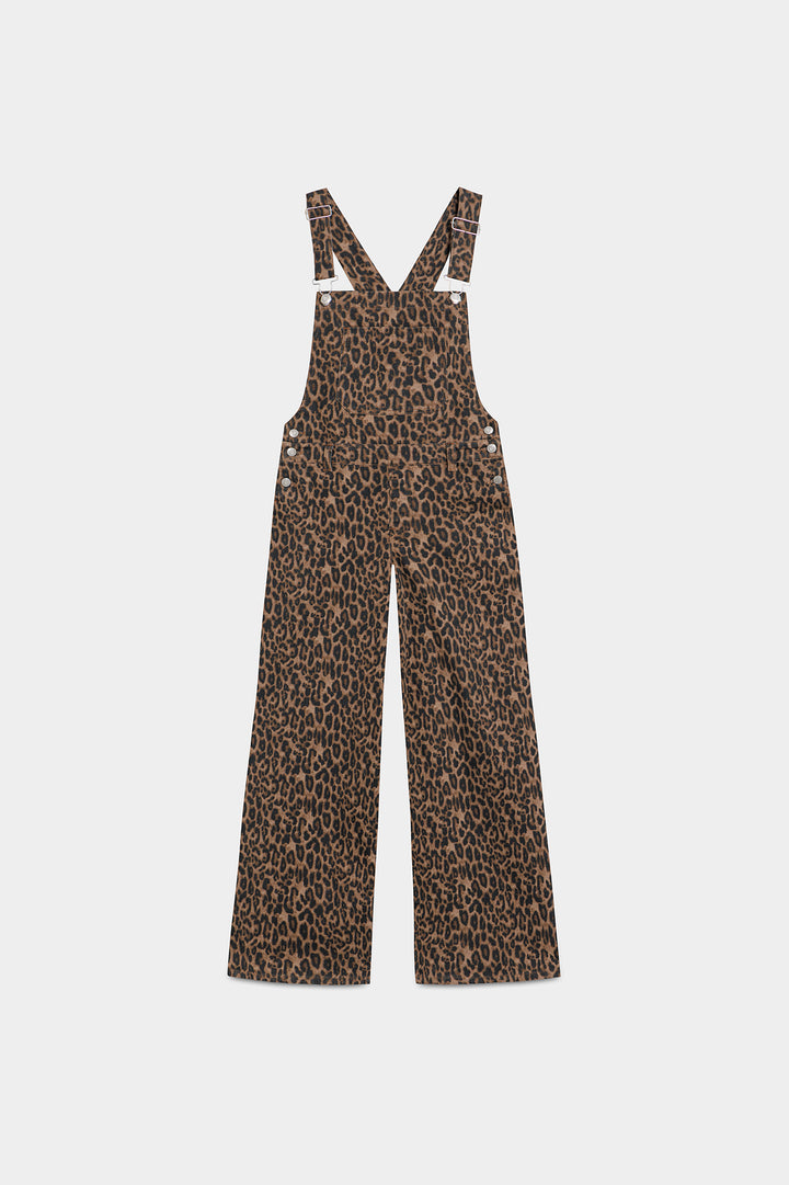 LEOPARD RELAXED FIT DUNGAREES
