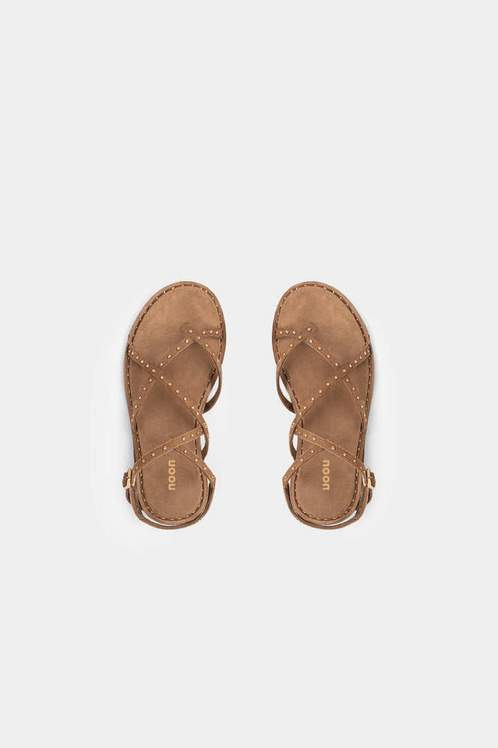 SUEDE STUDDED STRAPPY SANDAL