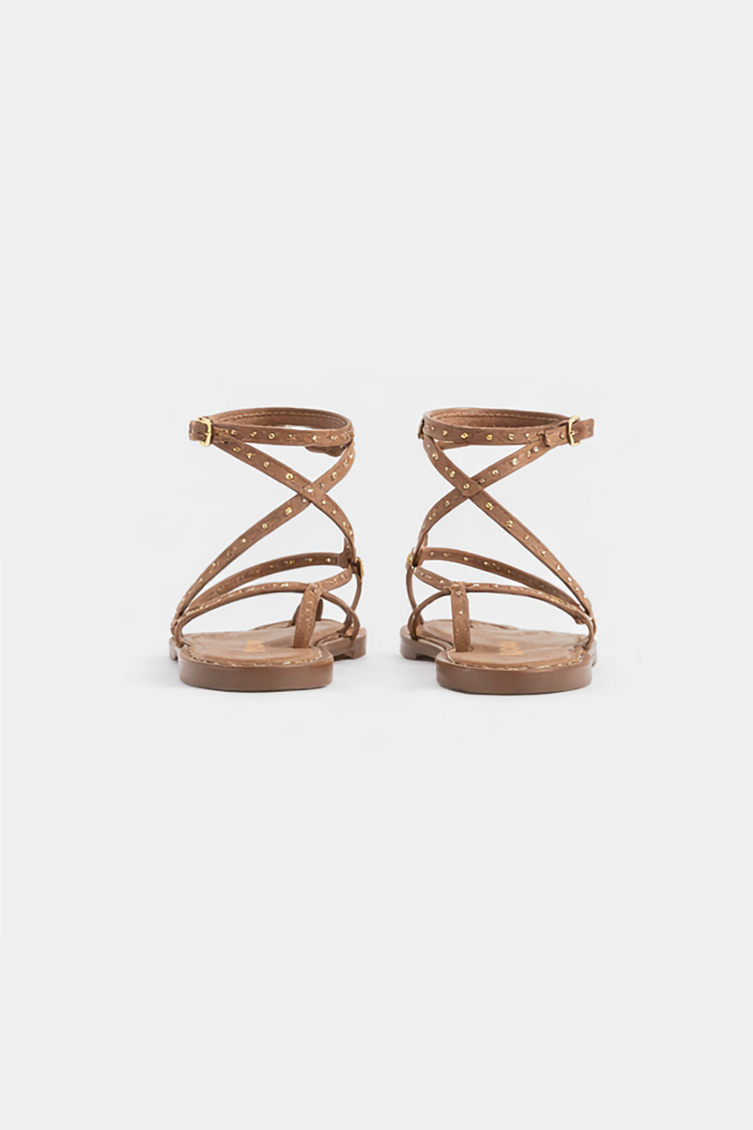 SUEDE STUDDED STRAPPY SANDAL
