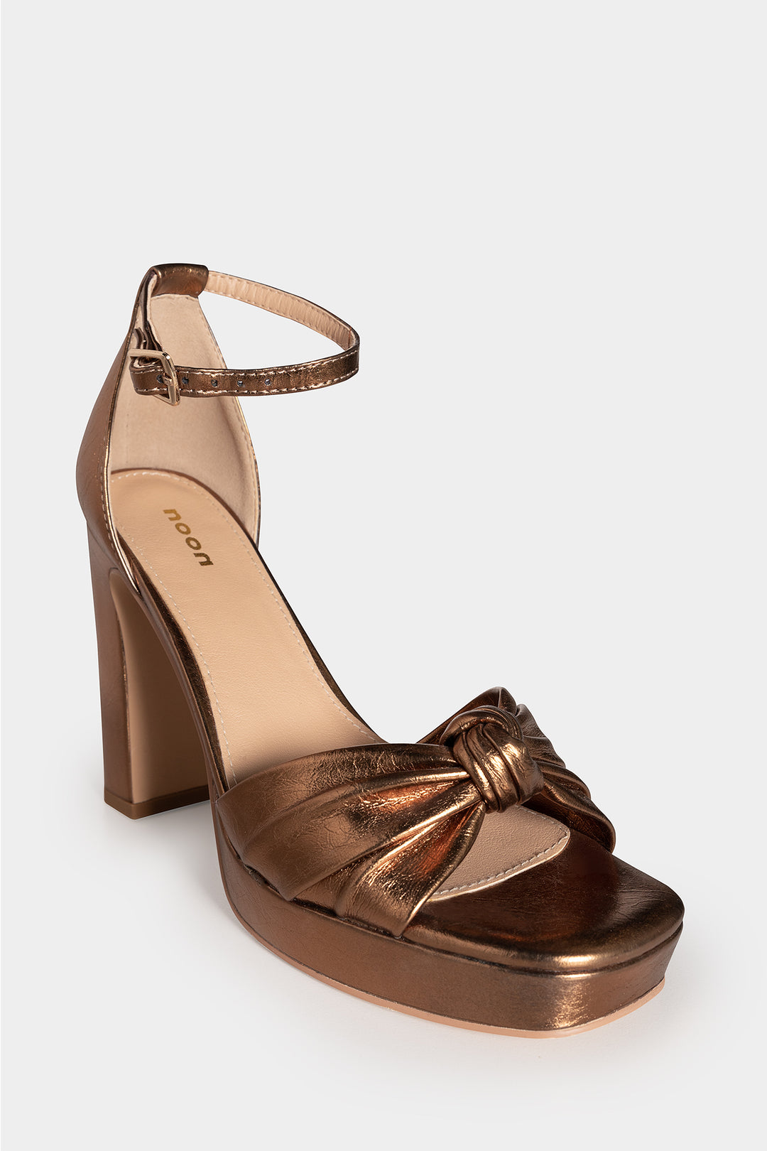 Heel Zapatos Color Cobre Fiesta Monique